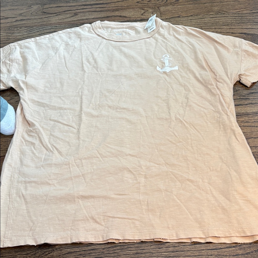 Aerie oversized cotton embroidered anchor tee - Picture 4 of 7